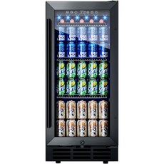 24인치 음료 냉장고 유리문이 있는 180캔 음료 냉장고 LED 조명 가정 바 또는 사무실용 소다 물 와인 음료 냉장고용 카운터 냉장고 아래, 15 Inch 132 Cans