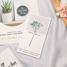 有感選物 台灣現貨 乾燥花賀卡 滿天星卡片 送禮卡片 母親節卡片 生日卡片, 滿天星藍色, 1個