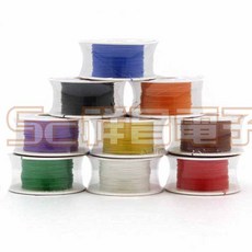 祥昌電子 30AWG 鍍銀線 OK線 銀絲線, 1個, 黑色 (500FT)