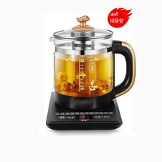 SLICER 보양주전자 가정용 전자동 두꺼운 유리 다기능 전기 열탕주전자 꽃차 끓이기 소형, 스마트 보양 주전자, 블랙 스탠다드 플라스틱 핏, 1개