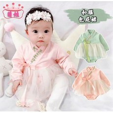 女寶寶古典和服紗裙包屁衣