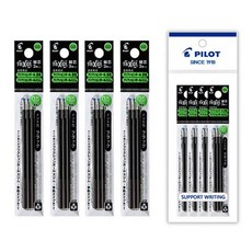 파이롯트 지워지는 프릭션 3색/4색 다색 볼펜 0.5mm 리필심 세트, 0.5mm 흑색(3본입) 4개