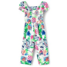 Gymboree 여아 및 유아용 반소매 점프수트 핑크 플로럴. 172411 7918536793