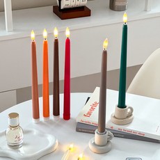 이이공브이샵 컬러풀 테이퍼 LED캔들 리모컨 버전, 그레이, one size