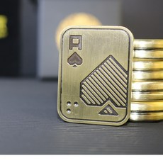 黑金AA金屬啪啪幣 金屬推牌 指尖音浪 減壓神器 撲克模擬器 磁吸解壓玩具, 1個, 青銅