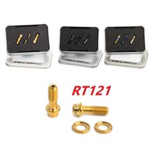 RISK TC4鈦合金公路車手變夾環套裝螺絲（Shimano、Sram適用）跑車R8000手變頭固定座, RT121（適用Sram系統）,金色, 1個