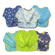 31종 1개 긴 소매 미술가운상의 긴팔 놀이 가운 상의 방수가운 아동 유아 미술가운, 긴팔미술가운/03. 북유럽 삼각 연핑크/소