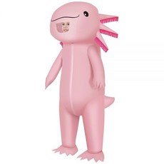 M MH ZONE 성인 및 아동용 할로윈 공기 주입식 코스튬 할로윈 크리스마스 카니발용 Axolotl 코스튬 전신 코스프레 회색.