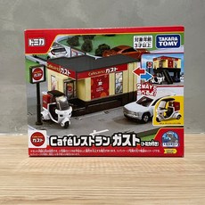 TOMICA 多美 Gusto 咖啡廳餐廳場景模型，附摩托車外送車，全新現貨，打造迷你咖啡店, 1個