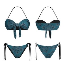 모노소울 몸매보정 헤이즐 언더붑 비키니 수영복, M (44 - 55반), 블루