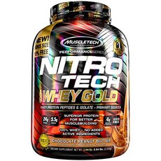 MUSCLETECH 硝基技術方式黃金, 巧克力花生醬, 2.51公斤, 1個
