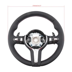 BMW E70 E71 E84 E87 E90 업그레이드용 퍼포먼스 스티어링 휠 다기능 스포츠 스타일 나파 가죽 자동차 액세, 01 검정색
