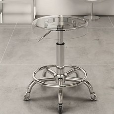 미용 보조 의자 안장 스테인리스 작업 체어 스툴 회전, A. 투명한