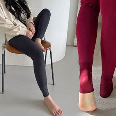 따뜻한 안감 퍼 착용감 좋은 여성 뒤꿈치 레깅스 융털 겨울 타이즈 7부 팬츠