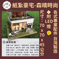 順心 紙紮豪宅 森晴時尚 別墅 祭祀 用品 空中花園 配件齊全 台灣製造, 1個, 紙紮豪宅-森晴時尚