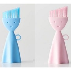 마나 틈새 브러쉬 도시락통 키보드 청소, 1개, 블루+핑크