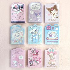 산리오 캐릭터즈 접착 메모잇 세트 9P-총720매 (마이멜로디 x3 쿠로미 x3 시나모롤 x3) 중복없음