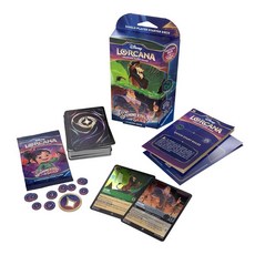 Ravensburger 디즈니 로카나 TCG: 반짝이는 하늘 - 에메랄드 & 스틸 싱글 플레이어 스타터 덱 | 매력적인 게임 플레이 200개 이상의 오리지널 아트워크 만 8세
