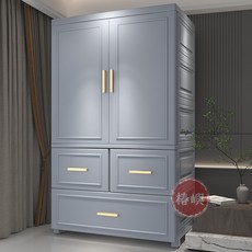 【椿嶼】源嘉居兒童簡易衣櫃 加厚塑料寶寶衣櫃 嬰兒衣服收納櫃 小衣櫥儲物櫃, 掛衣櫃+1層抽屜,【60寬】衣櫃-輕奢白