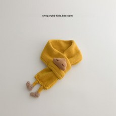 겨울 방한 목도리 귀여운 곰돌이 키즈 남아 어린이 넥워머, 발바닥 옐로우