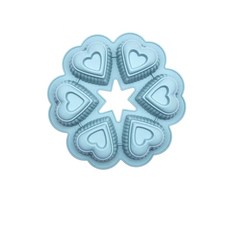 쿡스타일 6구 하트 모양 실리콘 크리에이티브 프렌치 디저트 DIY 개성 베이킹몰드, 1개, 그린