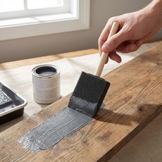 다용도 스폰지 붓 페인트 물감 브러쉬 자국 없는 붓, 2개