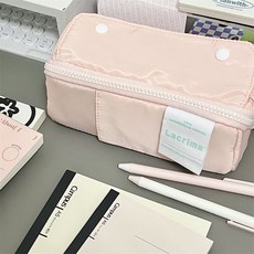 투니스 단색 집업 펜 파우치, 프리사이즈, 핑크