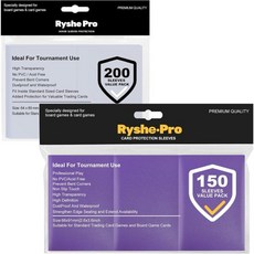 퍼플 카드 슬리브 150개 2.6x3.666x91mm 및 클리어 200개 2.5x3.564x89mm