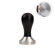 커피 탬퍼 41mm 49mm 51mm 53mm 57.5mm 58.35mm 나무 손잡이 스테인레스 스틸 Delonghi Breville Barista 에스프레소 액세서리, Solid Wood(Black)