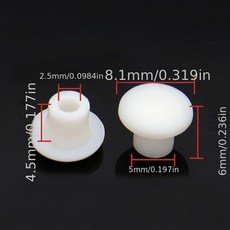 100개 옷장 5MM 플라스틱 구멍 마개 가구 캐비닛 플러그 나사 장식 커버, white
