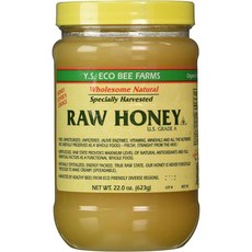 허니 꿀 시럽 Y.S. 에코 비 농장 생꿀 22온스 팩 3개, 623g
