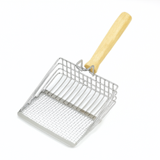 EIRAFUR 貓砂鏟 大小雙孔徑 加大鏟面 適用各類貓砂 | 304不鏽鋼/電鍍鐵材質 好清潔 豆腐砂 礦砂 木薯砂 松木砂 紙砂 水晶砂 適用, 原木色, 1個