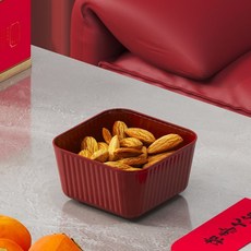 新年輕奢高顏值糖果盒 - 2026紅色招財水果收納盒/結婚喬遷果盤, 1個, 紅紅火火【輕奢雅緻-不易串味】一件套