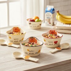 With 시리얼볼 350ml + 스푼 세트, 옐로우, 옐로우, 1개