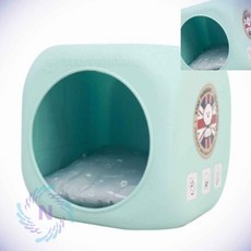 강아지 하우스 파스텔민트 플라스틱애견하우스 소형견집