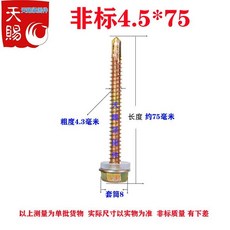 國標六角鑽尾絲 帶墊螺釘, 1個