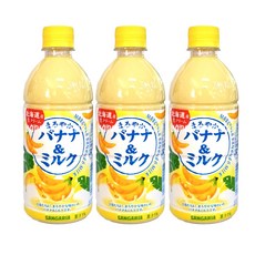 산가리아 바나나&밀크 우유, 500ml, 3개