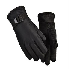 방한장갑 겨울 스포츠 아웃도어 스트랩 기모털장갑, 블랙