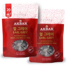 아크바 얼그레이 삼각 20티백 2개세트, 40g, 1개, 20개입, 2g