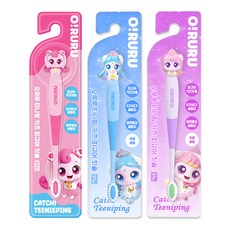캐치티니핑 피규어 칫솔 3종, 1세트, 3개입, 하츄핑+사뿐핑+아름핑
