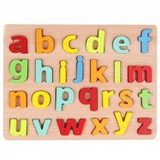 오즈토이 목제 입체 퍼즐 영어 알파벳 소문자 26피스 wd2145p sm 가베 블럭 퍼즐 교구, 1개