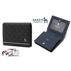 [백화점매장정품] 헤지스 HJHO4E457BK_남성 블랙 패턴장식 소가죽 명함지갑 094 고급스런 로고 포인트 소가죽