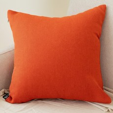 LINU 리누 사각 소파쿠션 인테리어용 고급 터치감 색감 솜포함 커버분리형, 오렌지