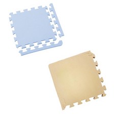 新生活家 2cm厚防護巧拼地墊-32x32x2cm, 1個, 莫蘭迪奶茶+莫蘭迪藍 (共32片)