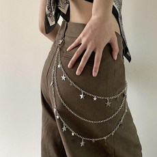星星金屬褲鏈腰鏈 朋克個性裝飾配飾, 1個, 一條裝