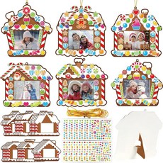 [ 1282637 ] Qyeahkj 36피스 크리스마스 진저브레드 공예 아동용 프레임 벽걸이 장식 키트 DIY 하우스 휴일 파티 교실 활동