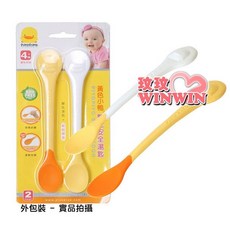 Piyo Piyo 黃色小鴨 嬰兒安全湯匙 2入裝 GT-63090, 1個, 橘色＋黃色