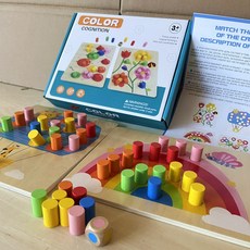 COLOR COGNITION 配對插棍益智玩具, 兒童顏色分類插柱, 1個