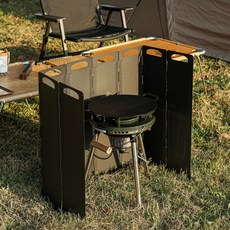 올지 캠핑 스토브 바람막이 8단 60cm 파우치포함, 1세트, 다크그레이