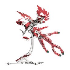 隆品潮玩 鋼魔獸 機械鳳凰 浴火鳳凰 3D金屬模型 DIY拼裝模型 交換禮物, 1個, 火紅鳳凰, 火紅鳳凰